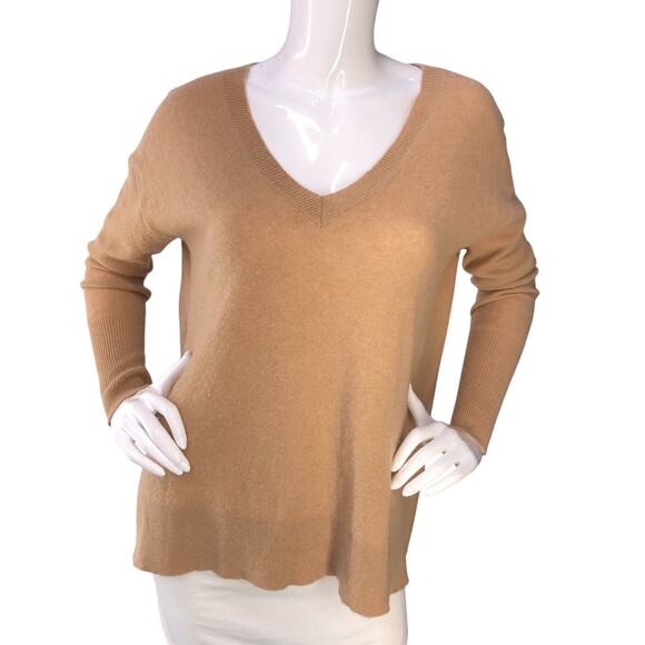 Halogen Sweater Womens S 100% Cashmere Camel V-Neck Long Sleeve - Picture 11 of 14